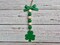 Shamrock canister bead garland, green clover, March tiered tray accent. Gift for Irish family, hutch decor, green mini wood bead garland product 1